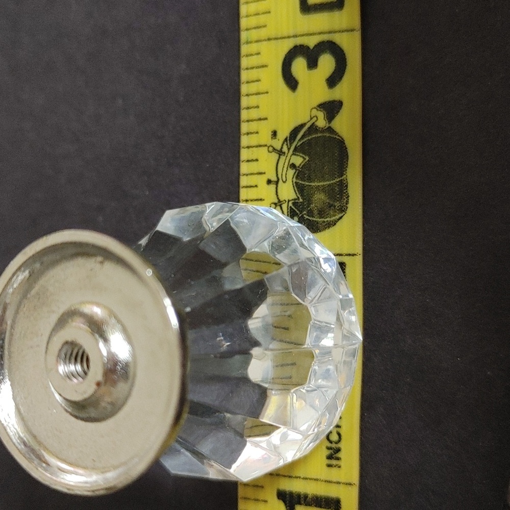 15 Pcs Acrylic Crystal Cabinet Drawer Knobs w Polished Chrome Swirl Base - Picture 10 of 10